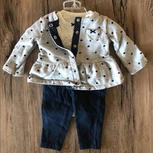 Carters 3 pc baby girl outfit